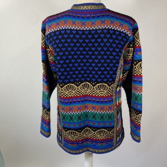 Vrikke Wool Metallic Nordic Cardigan XS #202 - Picture 8 of 13